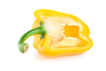 Image showing Cutting the yellow pepper