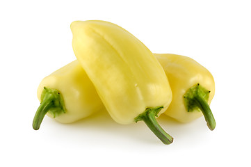 Image showing Three yellow bell pepper
