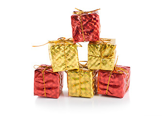 Image showing Colorful gift boxes isolated