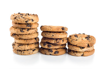 Image showing Stack of chocolate chip cookies