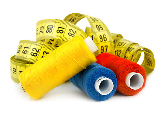 Image showing Three colored spools