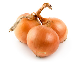 Image showing Three onions isolated