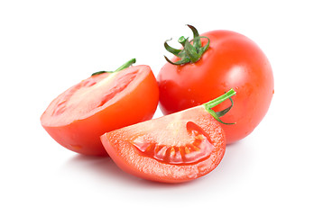 Image showing Three raw red tomatoes