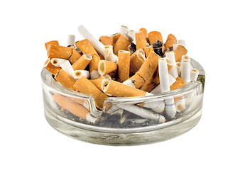 Image showing Cigarettes in an ashtray