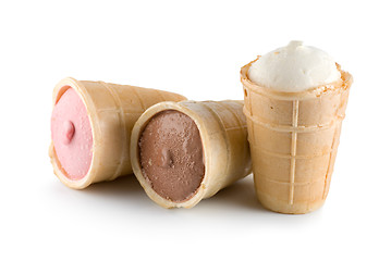 Image showing Three ice cream Isolated