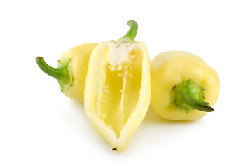 Image showing Ripe yellow bell pepper isolated
