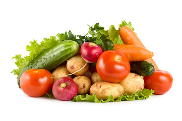 Image showing Fresh vegetables isolated on white