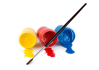 Image showing Gouache with brush