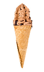 Image showing Ice cream whith chocolate topping