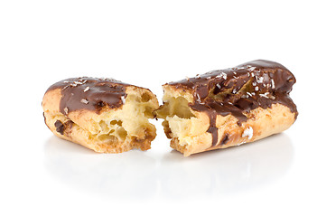 Image showing Chocolate eclair isolated
