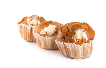 Image showing Three cakes in cup