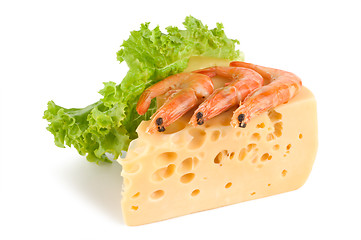 Image showing Cheese with shrimps