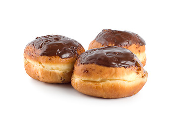 Image showing Three donut with chocolate