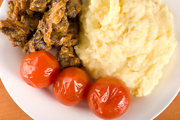 Image showing Potatoes with liver