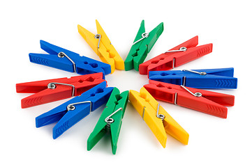 Image showing Colored clothespins isolated