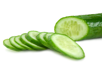Image showing The cut cucumber