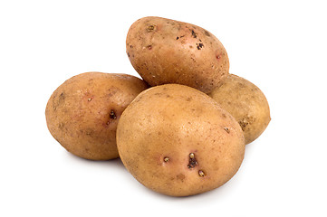 Image showing Three potatoes isolated on a white
