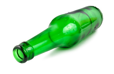 Image showing Green beer bottle isolated