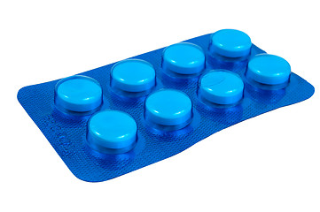 Image showing Pills in the dark blue packing