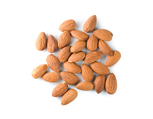 Image showing Handful almond isolated