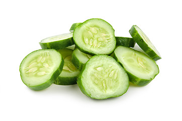 Image showing Cut cucumber isolated