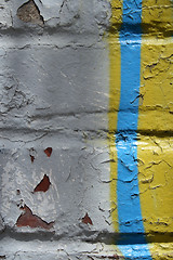 Image showing Graffiti detail on a peeling painted wall