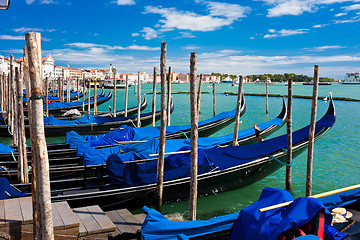 Image showing Gondolas in Venice