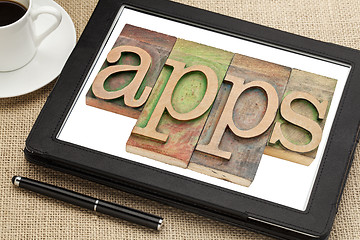 Image showing apps word on digital tablet