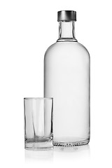 Image showing Bottle and glass of vodka
