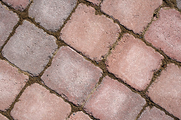 Image showing Diagonal stone tile pattern