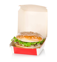 Image showing Hamburger in package isolated