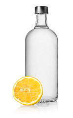 Image showing Vodka and lemon isolated