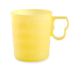 Image showing Yellow plastic mug 