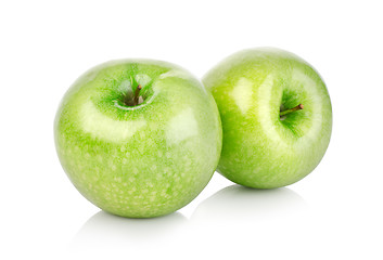 Image showing Two green apples