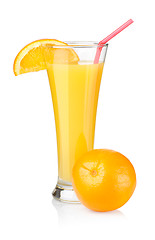 Image showing Orange juice in a glass isolated