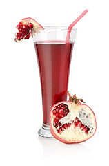Image showing Pomegranate juice isolated on a white