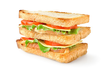 Image showing Sandwich with vegetables isolated