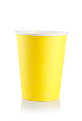 Image showing Yellow disposable cup