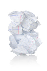 Image showing Crumpled sheet of paper isolated