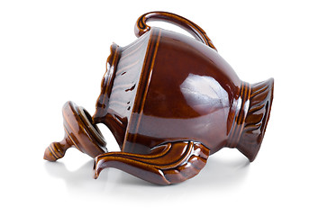 Image showing Brown ceramic teapot