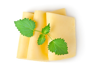 Image showing Cheese and mint isolated