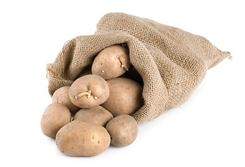 Image showing Potatoes in a hessian sack