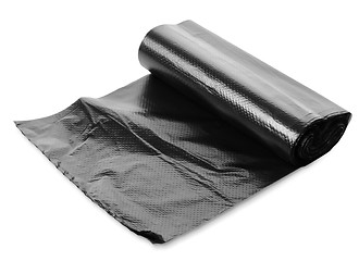 Image showing Black garbage bag