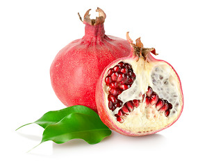 Image showing Pomegranate with leaves