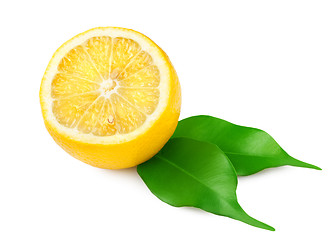 Image showing Lemon with leaves