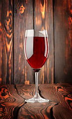 Image showing Glass of red wine