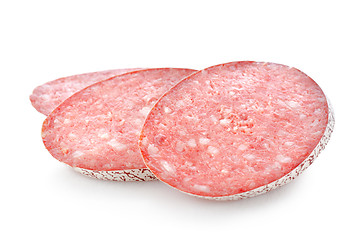 Image showing Salami sausage isolated