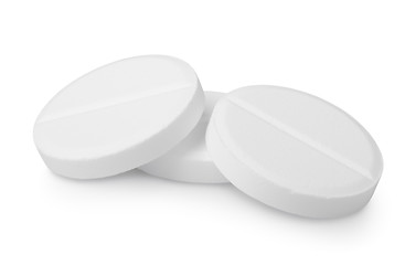 Image showing Three tablets aspirin isolated