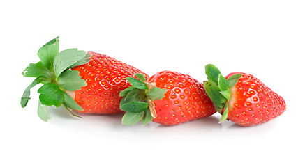 Image showing Three strawberries