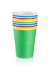 Image showing Stack of disposable cups